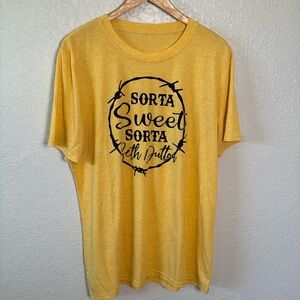 Sorta Sweet Sorta Beth Dutton Yellowstone‎ T-Shirt Yellow & Black Short Sleeve
